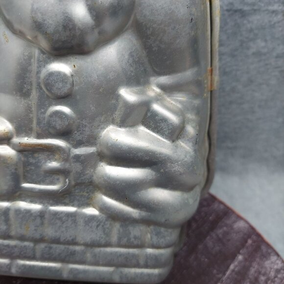 Vintage Silver Santa Claus Decorative Baking Mold Collectible Kitchen Statue - Picture 5 of 16